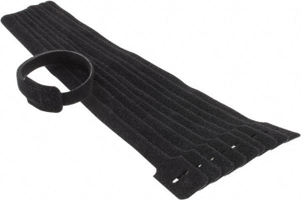 Thomas & Betts - 13" Long Black Nylon & Polyethylene Hook & Loop Strap - 50 Lb Tensile Strength, 1/16" Thick, 88.9mm Max Bundle Diam - USA Tool & Supply