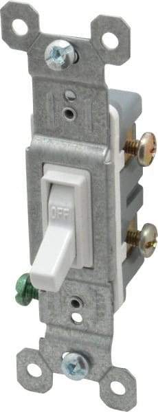 Pass & Seymour - 1 Pole, 120 VAC, 15 Amp, Specification Grade, Toggle, Wall and Dimmer Light Switch - 1-1/4 Inch Wide x 3.281 Inch High - USA Tool & Supply