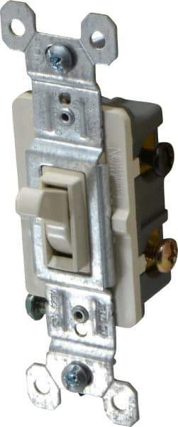 Pass & Seymour - 3 Pole, 120 VAC, 15 Amp, Specification Grade, Toggle, Wall and Dimmer Light Switch - 1-1/4 Inch Wide x 3.281 Inch High - USA Tool & Supply