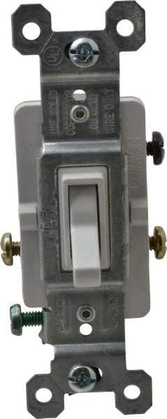 Pass & Seymour - 3 Pole, 120 VAC, 15 Amp, Specification Grade, Toggle, Wall and Dimmer Light Switch - 1-1/4 Inch Wide x 3.281 Inch High - USA Tool & Supply