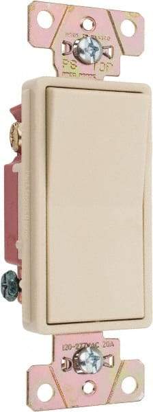 Pass & Seymour - 3 Pole, 120 to 277 VAC, 20 Amp, Specification Grade, Rocker, Wall and Dimmer Light Switch - 1.3 Inch Wide x 4.2 Inch High - USA Tool & Supply