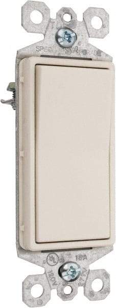 Pass & Seymour - 1 Pole, 120 to 277 VAC, 15 Amp, Specification Grade, Rocker, Wall and Dimmer Light Switch - 1.43 Inch Wide x 4.19 Inch High - USA Tool & Supply