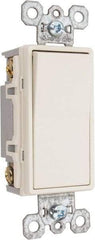 Pass & Seymour - 4 Pole, 120 to 277 VAC, 15 Amp, Specification Grade, Rocker, Wall and Dimmer Light Switch - 1.43 Inch Wide x 4.19 Inch High - USA Tool & Supply