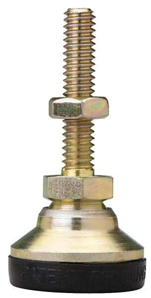J.W. Winco - 1/4-20 Bolt Thread, Studded Pivotal Stud Mount Leveling Pad & Mount - 825 Max Lb Capacity, 1" Base Diam - USA Tool & Supply