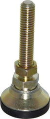 J.W. Winco - 3/8-16 Bolt Thread, Studded Pivotal Stud Mount Leveling Pad & Mount - 2,850 Max Lb Capacity, 1-1/4" Base Diam - USA Tool & Supply