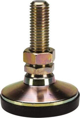 J.W. Winco - 5/8-11 Bolt Thread, Studded Pivotal Stud Mount Leveling Pad & Mount - 4,350 Max Lb Capacity, 2-1/2" Base Diam - USA Tool & Supply