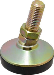 J.W. Winco - 3/4-10 Bolt Thread, Studded Pivotal Stud Mount Leveling Pad & Mount - 5,550 Max Lb Capacity, 3" Base Diam - USA Tool & Supply