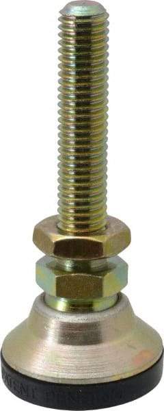 J.W. Winco - M10 x 1.5 Bolt Thread, Studded Pivotal Stud Mount Leveling Pad & Mount - 1,064 Kg Capacity, 32mm Base Diam - USA Tool & Supply