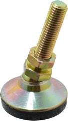 J.W. Winco - M12 x 1.75 Bolt Thread, Studded Pivotal Stud Mount Leveling Pad & Mount - 1,400 Kg Capacity, 48mm Base Diam - USA Tool & Supply