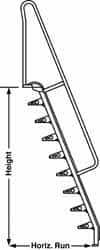 Made in USA - 12' High 1,000 Lb Capacity Alternating Tread Stair - USA Tool & Supply
