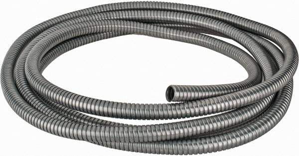 Federal Hose - 7/8" ID, -60 to 400°F, Galvanized Steel Unlined Flexible Metal Duct Hose - 4.1" Bend Radius, 25' Long - USA Tool & Supply