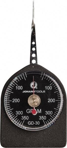 Jonard Tools - 0.11 Lb. Capacity, Mechanical Tension and Compression Force Gage - 10 gf Resolution, Aluminum Housing - USA Tool & Supply