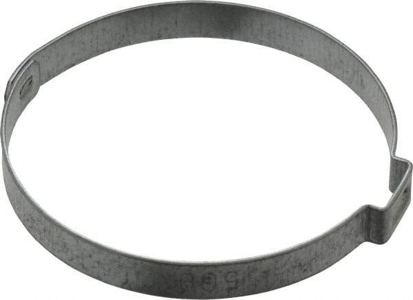 Oetiker - 52.9 to 56mm, Zinc-Plated 1-Ear Clamp - 2-3/16" Noml Size, 10mm Inner Width, 7mm Wide x 0.75mm Thick, Carbon Steel - USA Tool & Supply