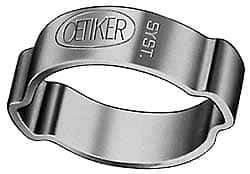 Oetiker - 26.3 to 31mm, Zinc-Plated 2-Ear Clamp - 1-3/16" Noml Size, 7.38mm Inner Width, 10mm Wide x 1.5mm Thick, Carbon Steel - USA Tool & Supply