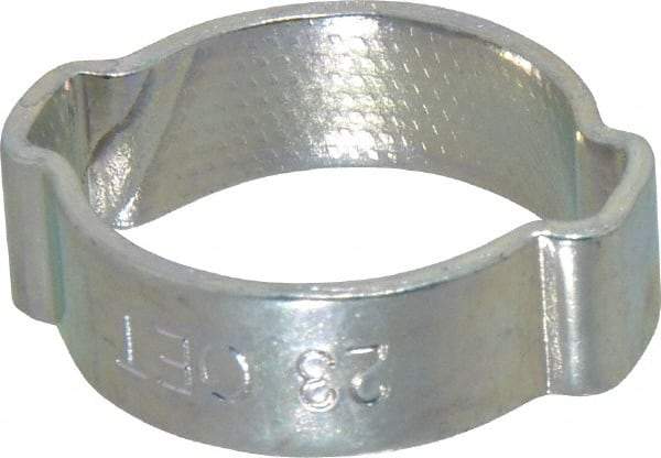 Oetiker - 19 to 23mm, Zinc-Plated 2-Ear Clamp - 7/8" Noml Size, 6.28mm Inner Width, 9mm Wide x 1.5mm Thick, Carbon Steel - USA Tool & Supply