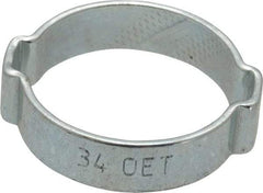 Oetiker - 29.3 to 34mm, Zinc-Plated 2-Ear Clamp - 1-5/16" Noml Size, 7.38mm Inner Width, 10mm Wide x 1.5mm Thick, Carbon Steel - USA Tool & Supply