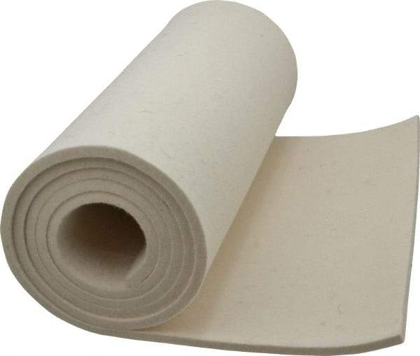 Made in USA - 1/4 Inch Thick x 60 Inch Wide x 12 Inch Long, Pressed Wool Felt Sheet - 4 Lbs/Square Yd., White, 500 psi - USA Tool & Supply