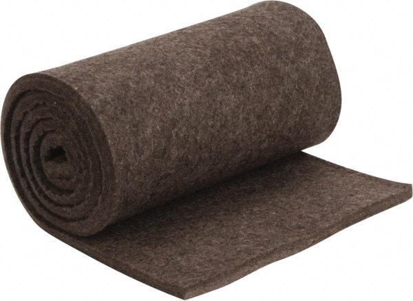 Made in USA - 1/2 Inch Thick x 72 Inch Wide x 12 Inch Long, Pressed Wool Felt Sheet - 4.2 Lbs/Square Yd., Gray, 75 psi - USA Tool & Supply