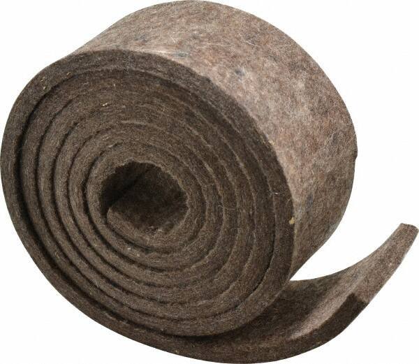 Made in USA - 1/4 Inch Thick x 2 Inch Wide x 5 Ft. Long, Felt Stripping - Gray, Plain Backing - USA Tool & Supply