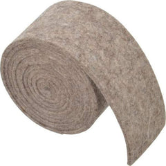 Made in USA - 1/8 Inch Thick x 2 Inch Wide x 5 Ft. Long, Felt Stripping - Gray, Plain Backing - USA Tool & Supply