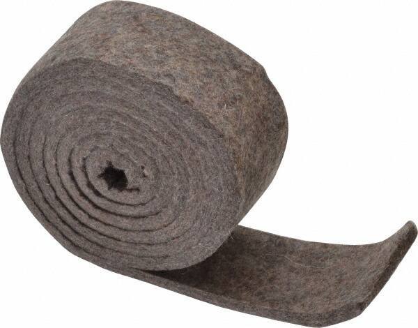 Made in USA - 1/4 Inch Thick x 2 Inch Wide x 5 Ft. Long, Felt Stripping - Gray, Plain Backing - USA Tool & Supply