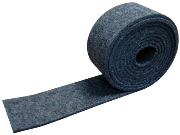 Made in USA - 1/4 Inch Thick x 1 Inch Wide x 5 Ft. Long, Felt Stripping - Gray, Plain Backing - USA Tool & Supply