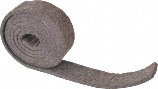 Made in USA - 1/4 Inch Thick x 1-1/2 Inch Wide x 5 Ft. Long, Felt Stripping - Gray, Plain Backing - USA Tool & Supply