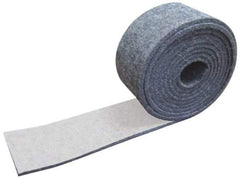 Made in USA - 1/8 Inch Thick x 1 Inch Wide x 10 Ft. Long, Felt Stripping - Gray, Adhesive Backing - USA Tool & Supply