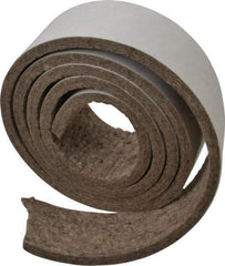 Made in USA - 1/4 Inch Thick x 2 Inch Wide x 5 Ft. Long, Felt Stripping - Gray, Adhesive Backing - USA Tool & Supply