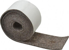 Made in USA - 1/8 Inch Thick x 2 Inch Wide x 5 Ft. Long, Felt Stripping - Gray, Adhesive Backing - USA Tool & Supply