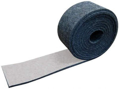 Made in USA - 1/4 Inch Thick x 1-1/2 Inch Wide x 5 Ft. Long, Felt Stripping - Gray, Adhesive Backing - USA Tool & Supply