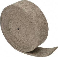 Made in USA - 1/8 Inch Thick x 1-1/2 Inch Wide x 10 Ft. Long, Felt Stripping - Gray, Plain Backing - USA Tool & Supply