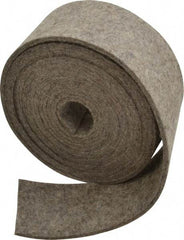 Made in USA - 1/8 Inch Thick x 2 Inch Wide x 10 Ft. Long, Felt Stripping - Gray, Plain Backing - USA Tool & Supply