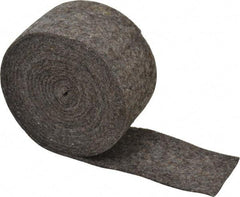 Made in USA - 1/8 Inch Thick x 2 Inch Wide x 10 Ft. Long, Felt Stripping - Gray, Plain Backing - USA Tool & Supply