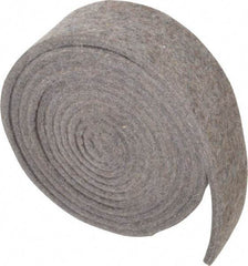 Made in USA - 1/4 Inch Thick x 2 Inch Wide x 10 Ft. Long, Felt Stripping - Gray, Plain Backing - USA Tool & Supply