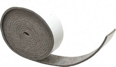 Made in USA - 1/8 Inch Thick x 1-1/2 Inch Wide x 10 Ft. Long, Felt Stripping - Gray, Adhesive Backing - USA Tool & Supply