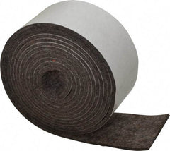 Made in USA - 1/8 Inch Thick x 2 Inch Wide x 10 Ft. Long, Felt Stripping - Gray, Adhesive Backing - USA Tool & Supply