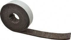 Made in USA - 1/4 Inch Thick x 2 Inch Wide x 10 Ft. Long, Felt Stripping - Gray, Adhesive Backing - USA Tool & Supply