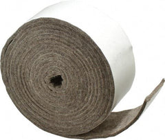 Made in USA - 1/8 Inch Thick x 2 Inch Wide x 10 Ft. Long, Felt Stripping - Gray, Adhesive Backing - USA Tool & Supply