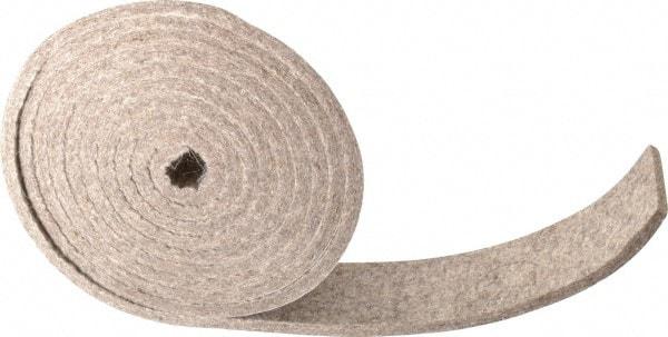 Made in USA - 1/4 Inch Thick x 2 Inch Wide x 10 Ft. Long, Felt Stripping - Gray, Adhesive Backing - USA Tool & Supply