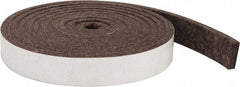 Made in USA - 1/4 Inch Thick x 1 Inch Wide x 10 Ft. Long, Felt Stripping - Gray, Adhesive Backing - USA Tool & Supply