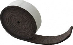 Made in USA - 1/4 Inch Thick x 2 Inch Wide x 10 Ft. Long, Felt Stripping - Gray, Adhesive Backing - USA Tool & Supply