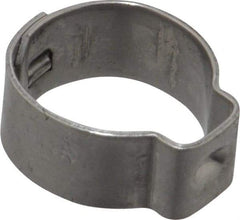 Oetiker - 11.4 to 13.3mm, 1-Ear Clamp - 1/2" Noml Size, 6mm Inner Width, 7mm Wide x 0.6mm Thick, Stainless Steel - USA Tool & Supply