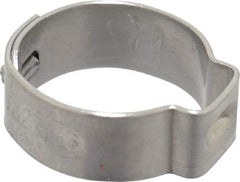 Oetiker - 13.5 to 15.7mm, 1-Ear Clamp - 5/8" Noml Size, 7mm Inner Width, 7mm Wide x 0.6mm Thick, Stainless Steel - USA Tool & Supply