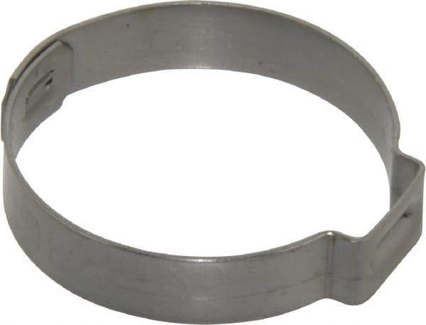 Oetiker - 27 to 30.1mm, 1-Ear Clamp - 1-3/16" Noml Size, 10mm Inner Width, 7mm Wide x 0.6mm Thick, Stainless Steel - USA Tool & Supply