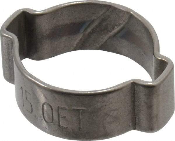 Oetiker - 12.5 to 15mm, 2 Ear Clamp - 9/16" Nominal Size - USA Tool & Supply