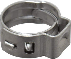 Oetiker - Stepless Ear Clamp - 3/8" Noml Size, 5.5mm Inner Width, 5mm Wide x 0.5mm Thick, Stainless Steel - USA Tool & Supply