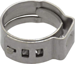 Oetiker - Stepless Ear Clamp - 35/64" Noml Size, 8mm Inner Width, 7mm Wide x 0.6mm Thick, Stainless Steel - USA Tool & Supply