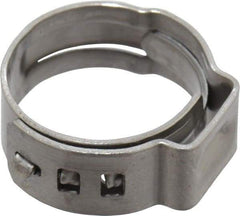 Oetiker - Stepless Ear Clamp - 9/16" Noml Size, 8mm Inner Width, 7mm Wide x 0.6mm Thick, Stainless Steel - USA Tool & Supply