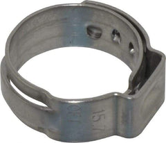 Oetiker - Stepless Ear Clamp - 5/8" Noml Size, 8mm Inner Width, 7mm Wide x 0.6mm Thick, Stainless Steel - USA Tool & Supply